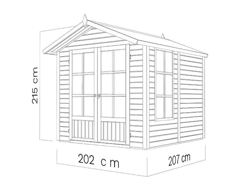 Wooden cabin, Bertilo Melrose, 2.02x2.07x2.15 m, Natural