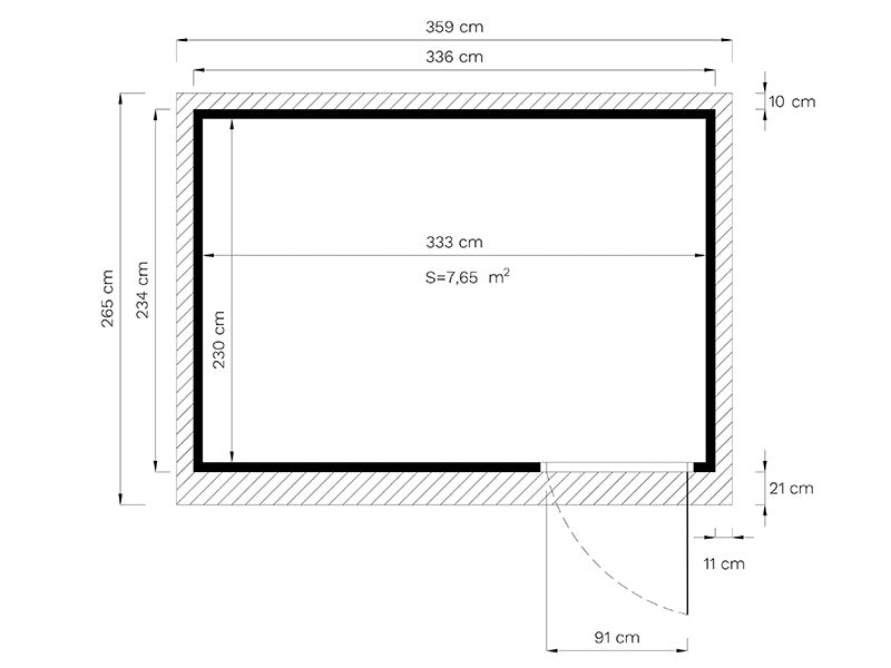 Wooden cabin, Bertilo Pentus 3O, 3.37x2.34x2.33 m, Anthracite