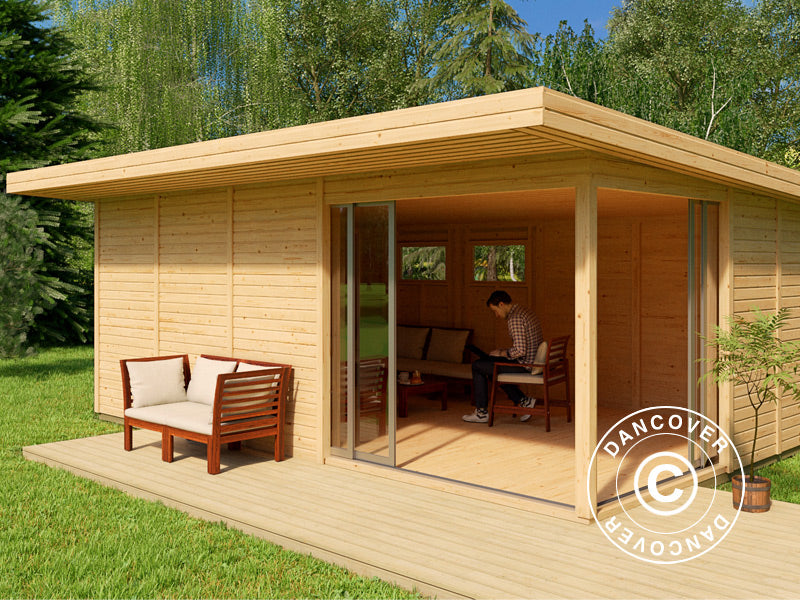 Hytte i tre, Locarno, 6x3,64x2,49m, 21,8m&sup2;, Naturlig