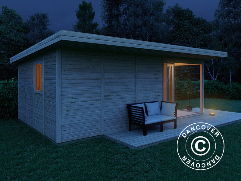 Hytte i tre, Locarno, 6x3,64x2,49m, 21,8m&sup2;, Naturlig