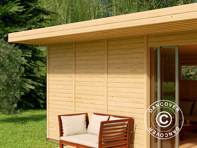 Hytte i tre, Locarno, 6x3,64x2,49m, 21,8m&sup2;, Naturlig