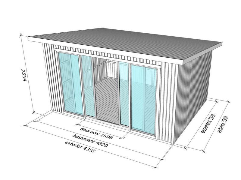 Hytte i tre, Luzern, 4,36x3,37x2,59m, 14,7m&sup2;, Naturlig